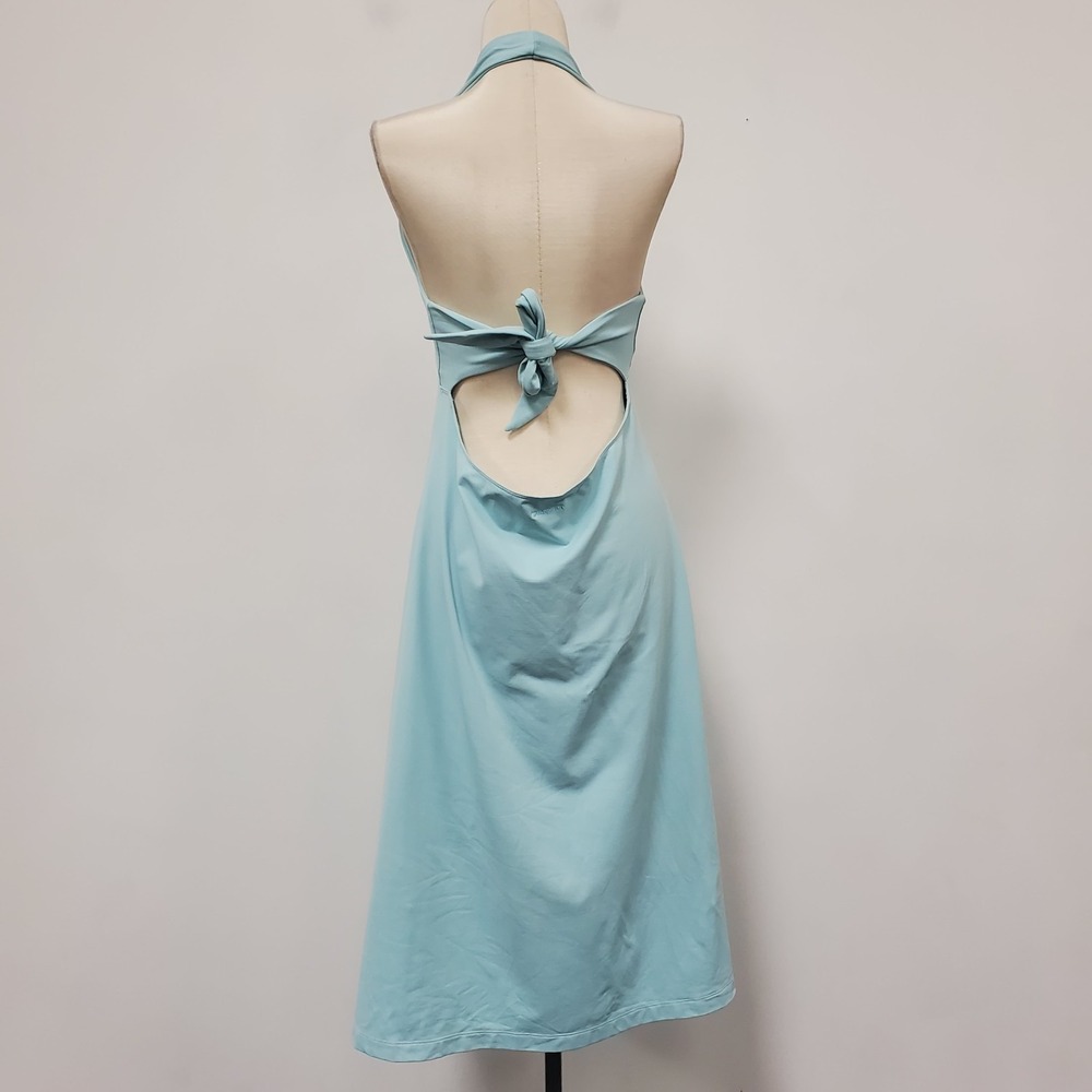 Patagonia Womens Morning Glory Dress Size XL Blue Midi Halter Outdoor Tie Back - Picture 4 of 12